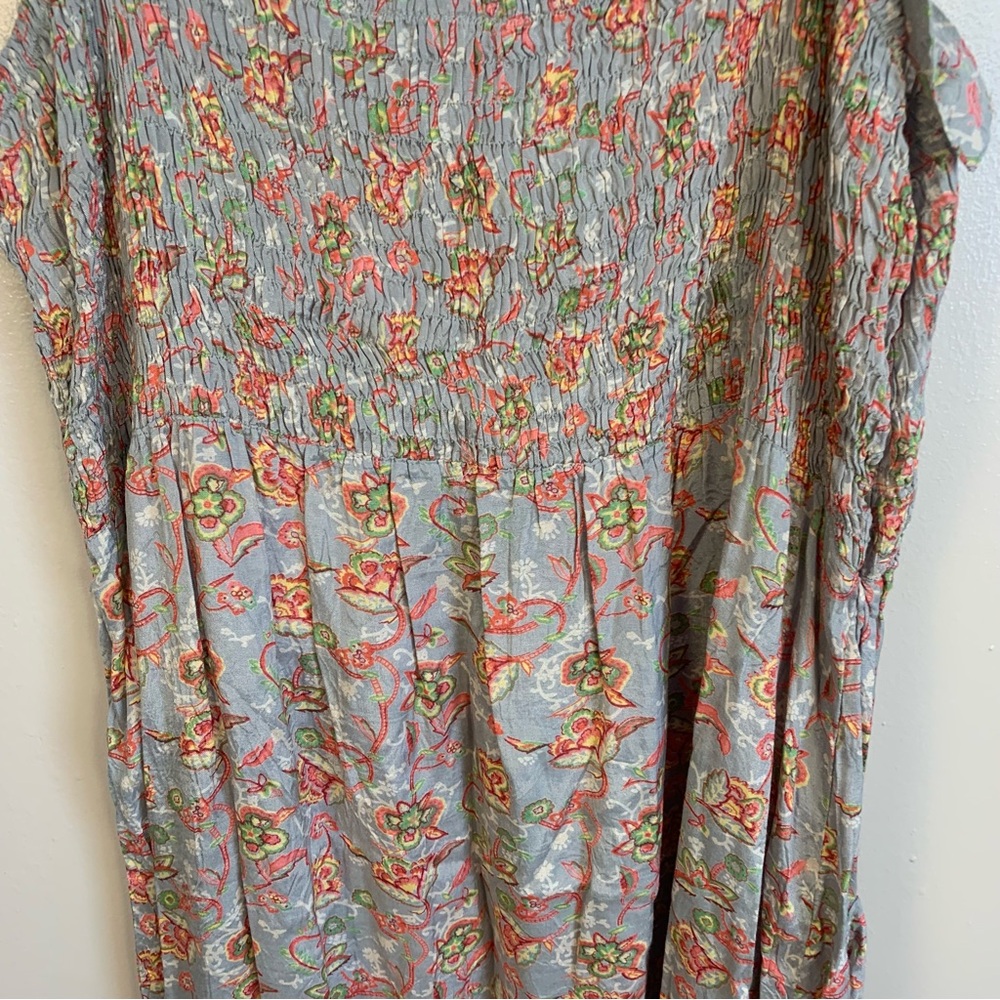 The Masai Clothing Co Smocked Pocket Front Floral Drawstring Midi Sun Dress - Picture 2 of 12